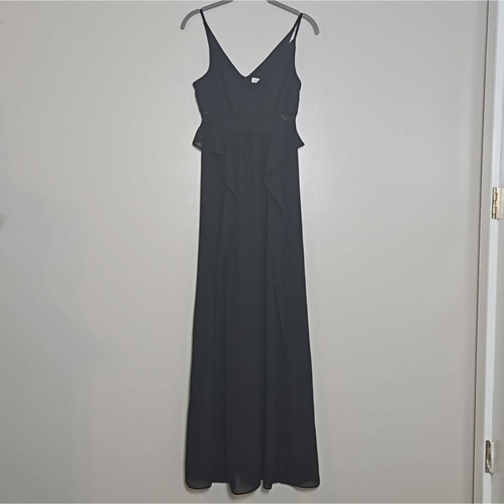 BCBGMAXAZRIA Black Full Length Strappy Gown Sz 0 - Picture 2 of 6